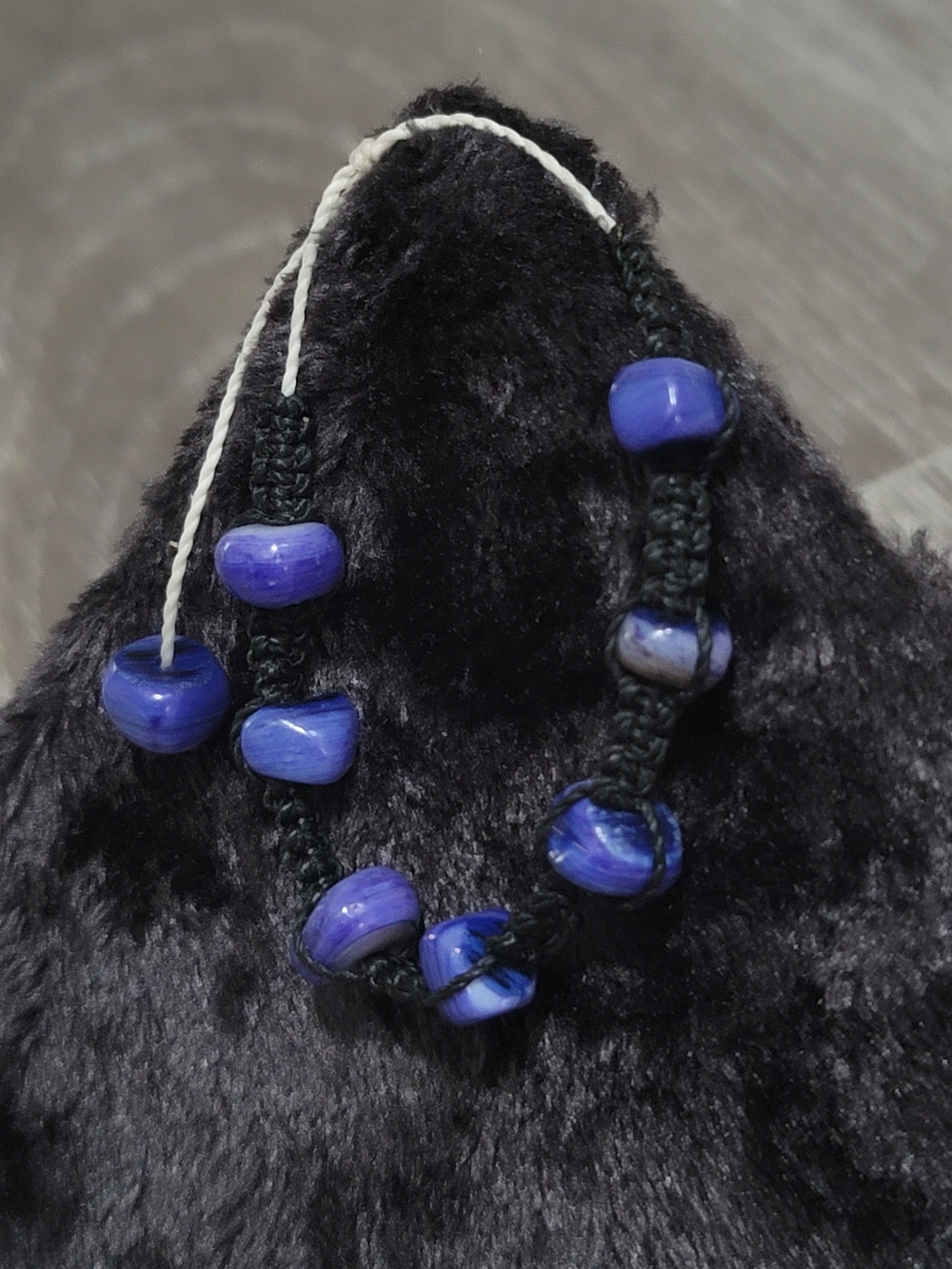 Handcrafted Blue Bead Macramé Bracelet